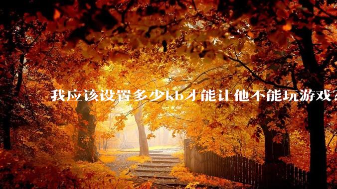 我应该设置多少kb才能让他不能玩游戏？