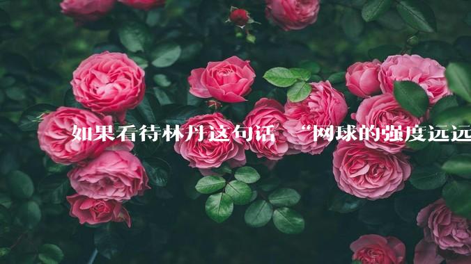 如果看待林丹这句话 “网球的强度远远没有羽毛球大”?